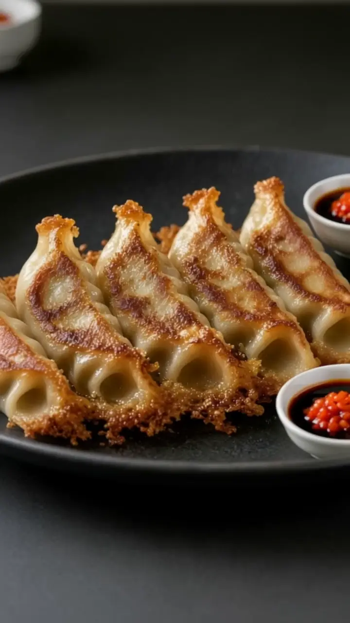 Pork & Chive Gyoza (5) on the Steam Alley guest menu